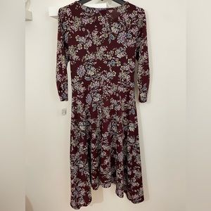 Dressbarn Floral Burgundy Dress-Size M